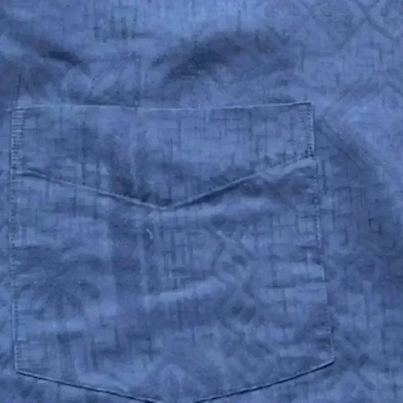 Batek Bay Blue Tone On Tone Short Sleeve Hawaiian Shirt Button Front Mens Sz XL - Picture 8 of 12
